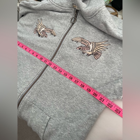 Golden by TNA Aritzia Embroidered French Terry Zip-Front Oversized Hoodie Size M - Picture 10 of 13